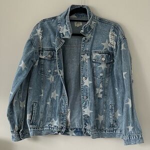 Star Distressed Denim Shacket